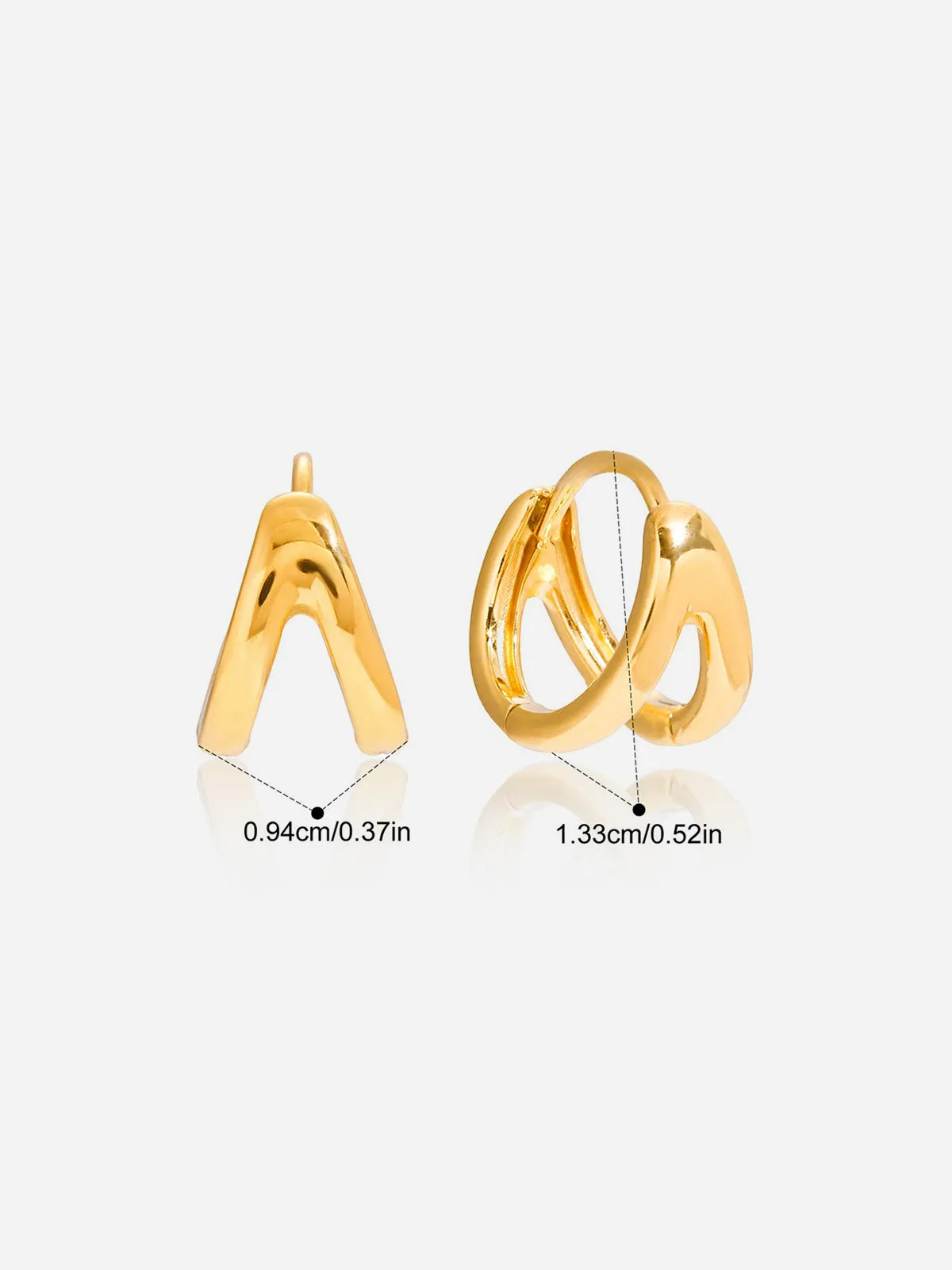 Irregular Shaped Hoop Earrings sold by COMMENSE product image thumbnail 2