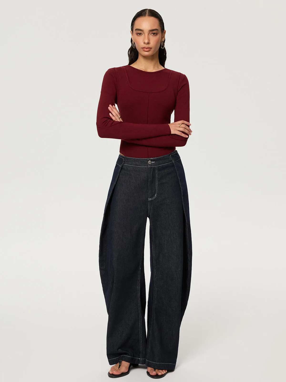 Contour-Seam Long Sleeve Bodysuit sold by COMMENSE product image thumbnail 4