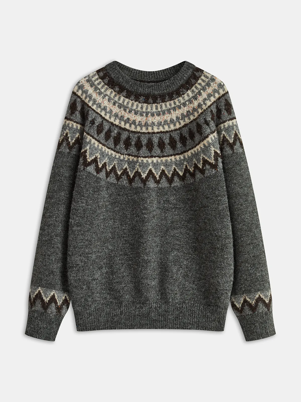 Fair Isle Crew Neck Sweater sold by COMMENSE