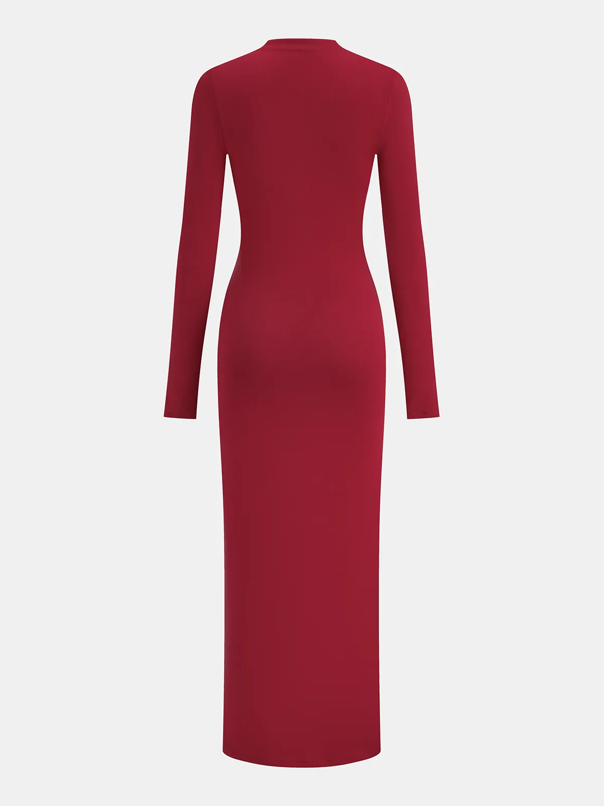 Metal Detail Mock Neck Long Sleeve Maxi Dress sold by COMMENSE product image thumbnail 2