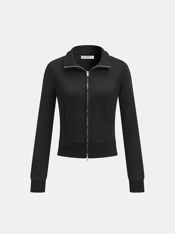 Convertible Collar Zip-Up Sweatshirt sold by COMMENSE