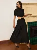 Metal Detail Cut-Out Chiffon Maxi Dress sold by COMMENSE