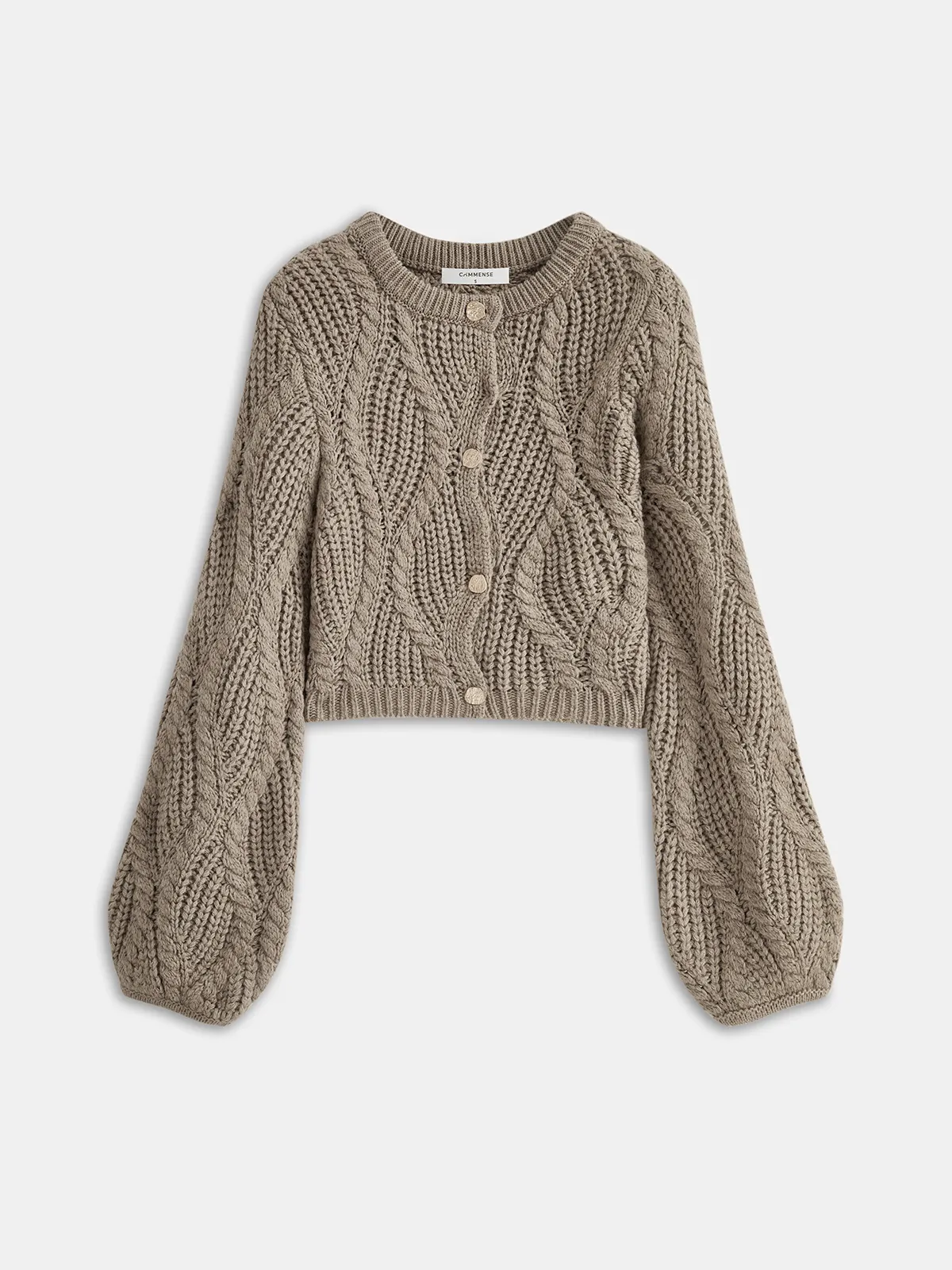 Wool Blend Cable Knit Cardigan sold by COMMENSE product image thumbnail 2