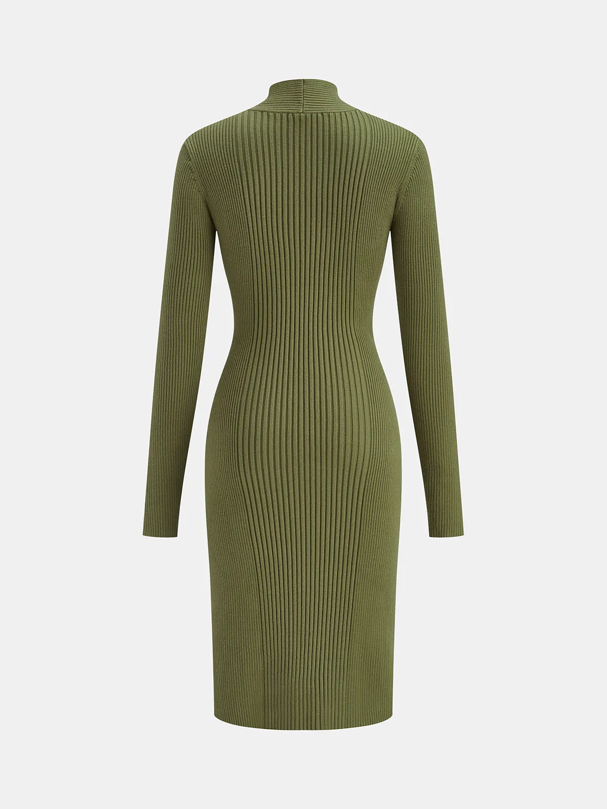 Cut-Out Twist Neckline Slit Knit Midi Dress sold by COMMENSE product image thumbnail 3