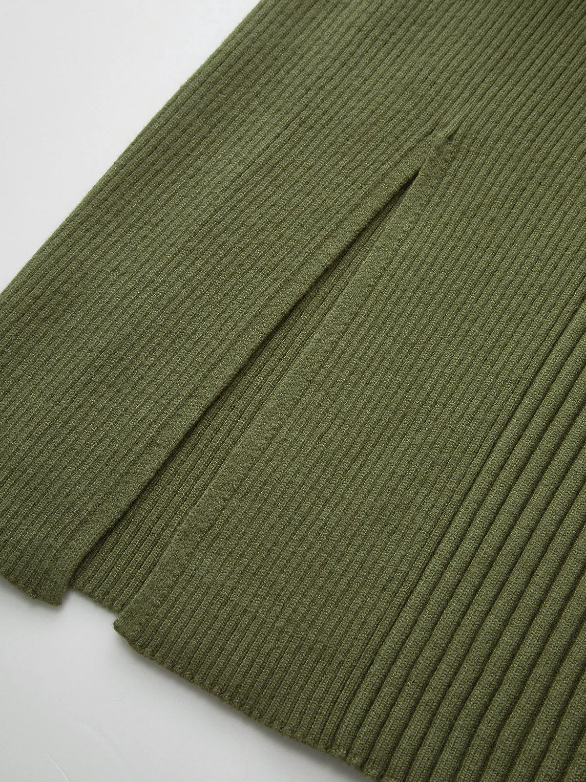 Cut-Out Twist Neckline Slit Knit Midi Dress sold by COMMENSE product image thumbnail 5