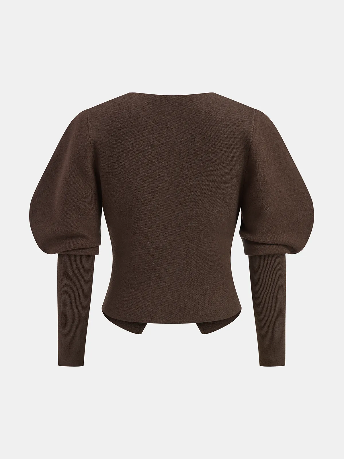 Leg-Of-Mutton Sleeve Heart-Button Wool Blend Cardigan sold by COMMENSE product image thumbnail 4