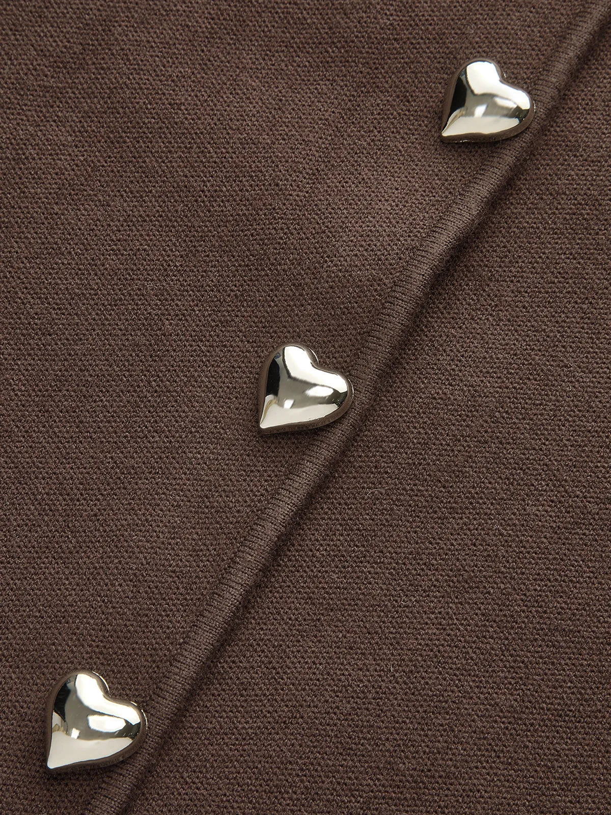 Leg-Of-Mutton Sleeve Heart-Button Wool Blend Cardigan sold by COMMENSE product image thumbnail 2