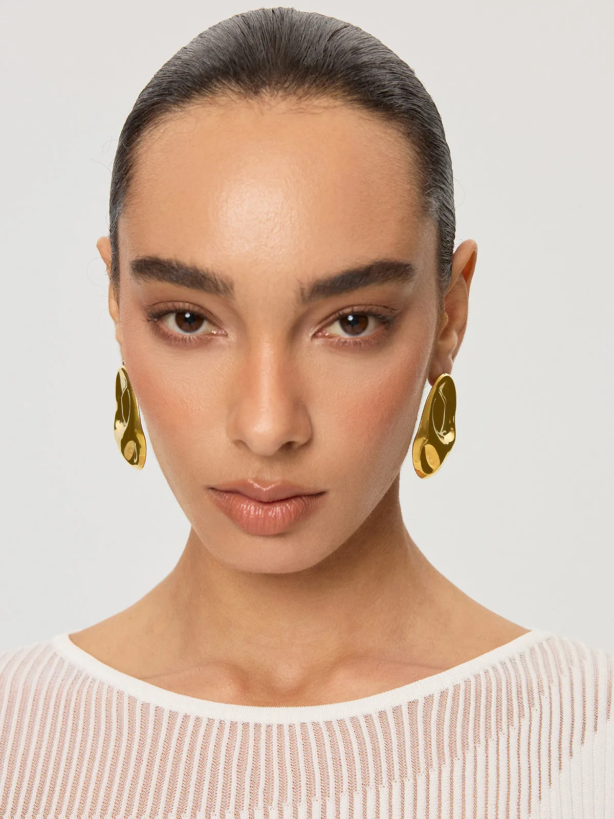 Oversized Irregular Shaped Drop Earrings sold by COMMENSE product image thumbnail 4