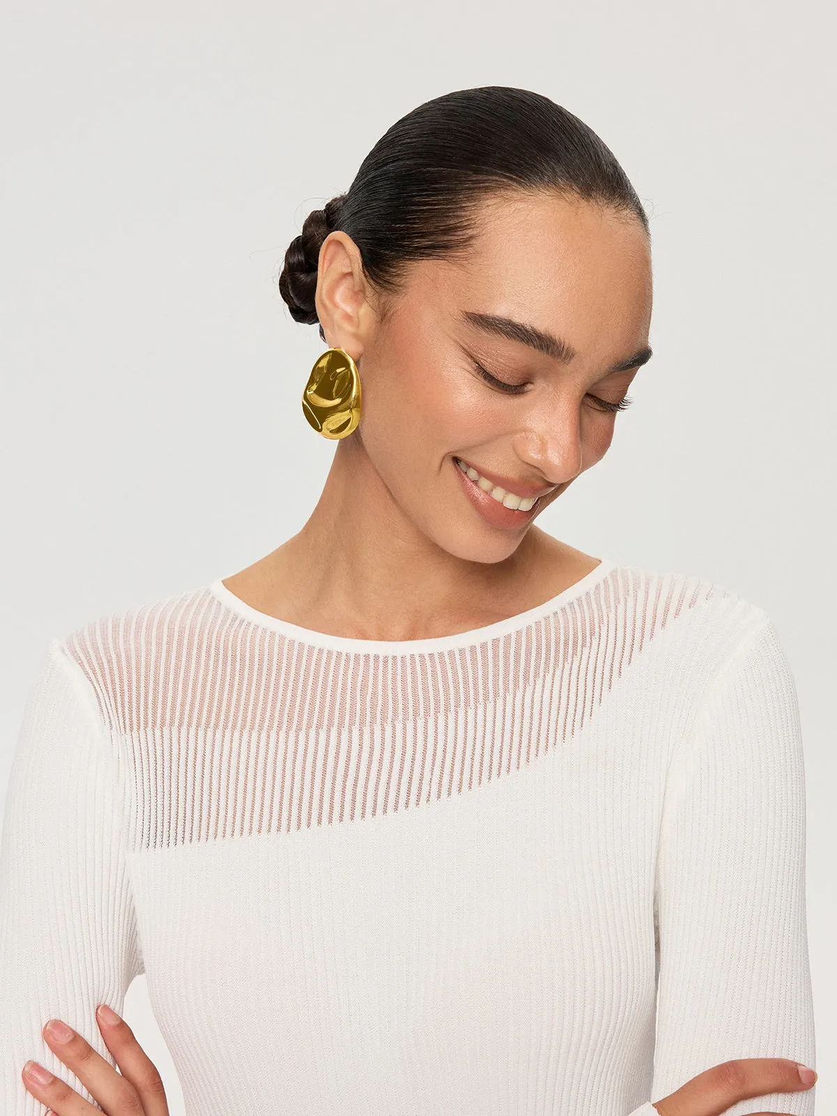 Oversized Irregular Shaped Drop Earrings sold by COMMENSE product image thumbnail 5