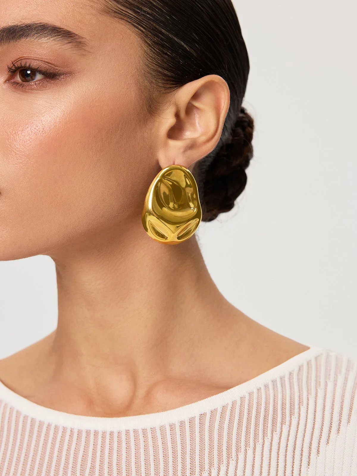 Oversized Irregular Shaped Drop Earrings sold by COMMENSE product image thumbnail 2