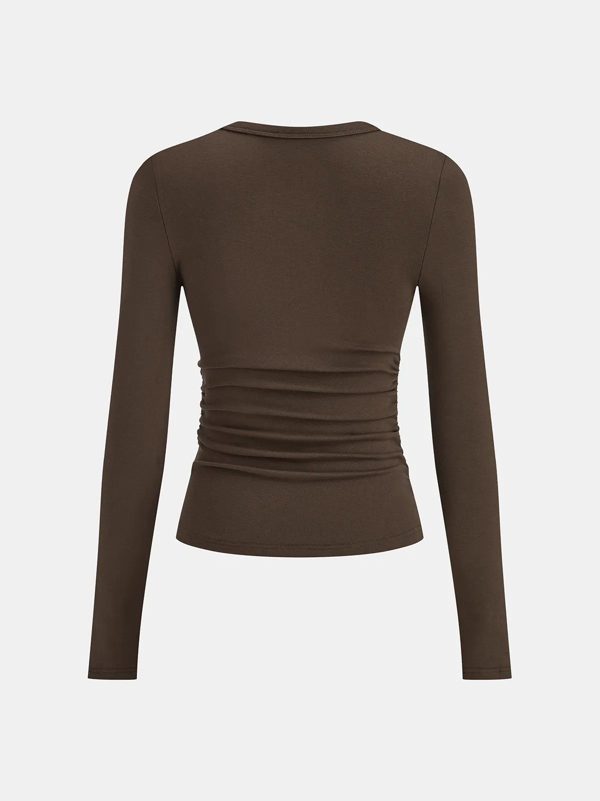 Belt-Decor Asymmetric Long Sleeve T-Shirt sold by COMMENSE product image thumbnail 3