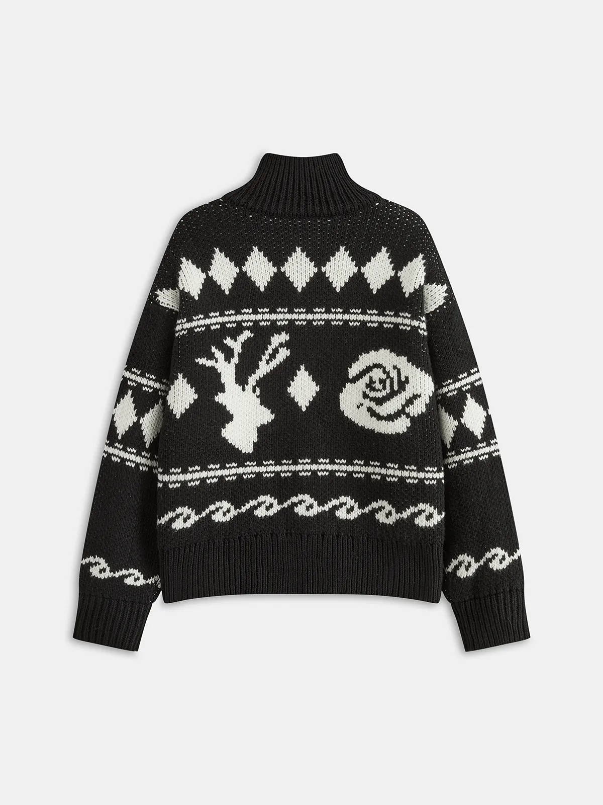 Fair Isle Zip-Up Knit Cardigan sold by COMMENSE product image thumbnail 4