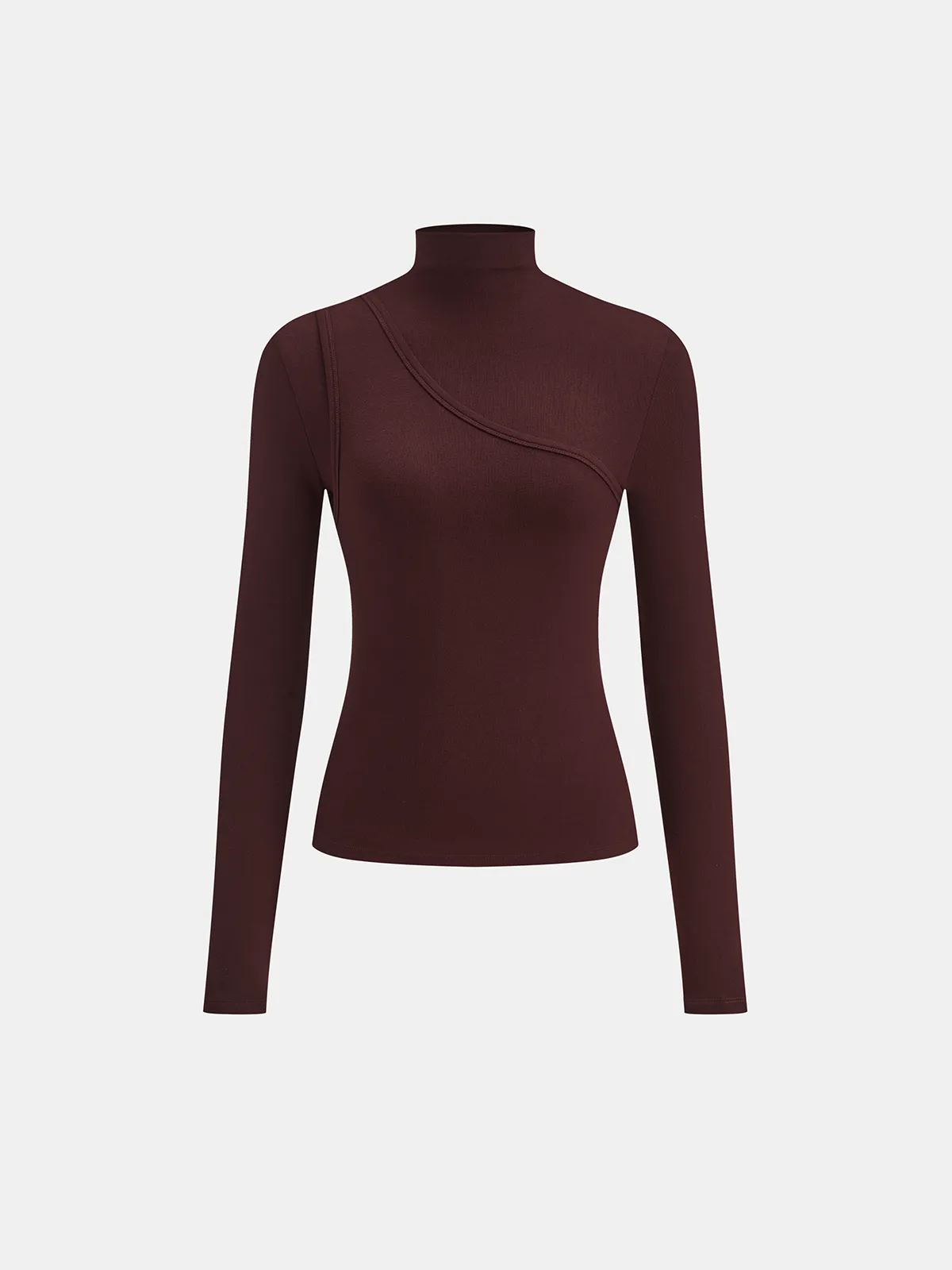 Seam Detail Mock Neck Long-Sleeve T-Shirt sold by COMMENSE product image thumbnail 2
