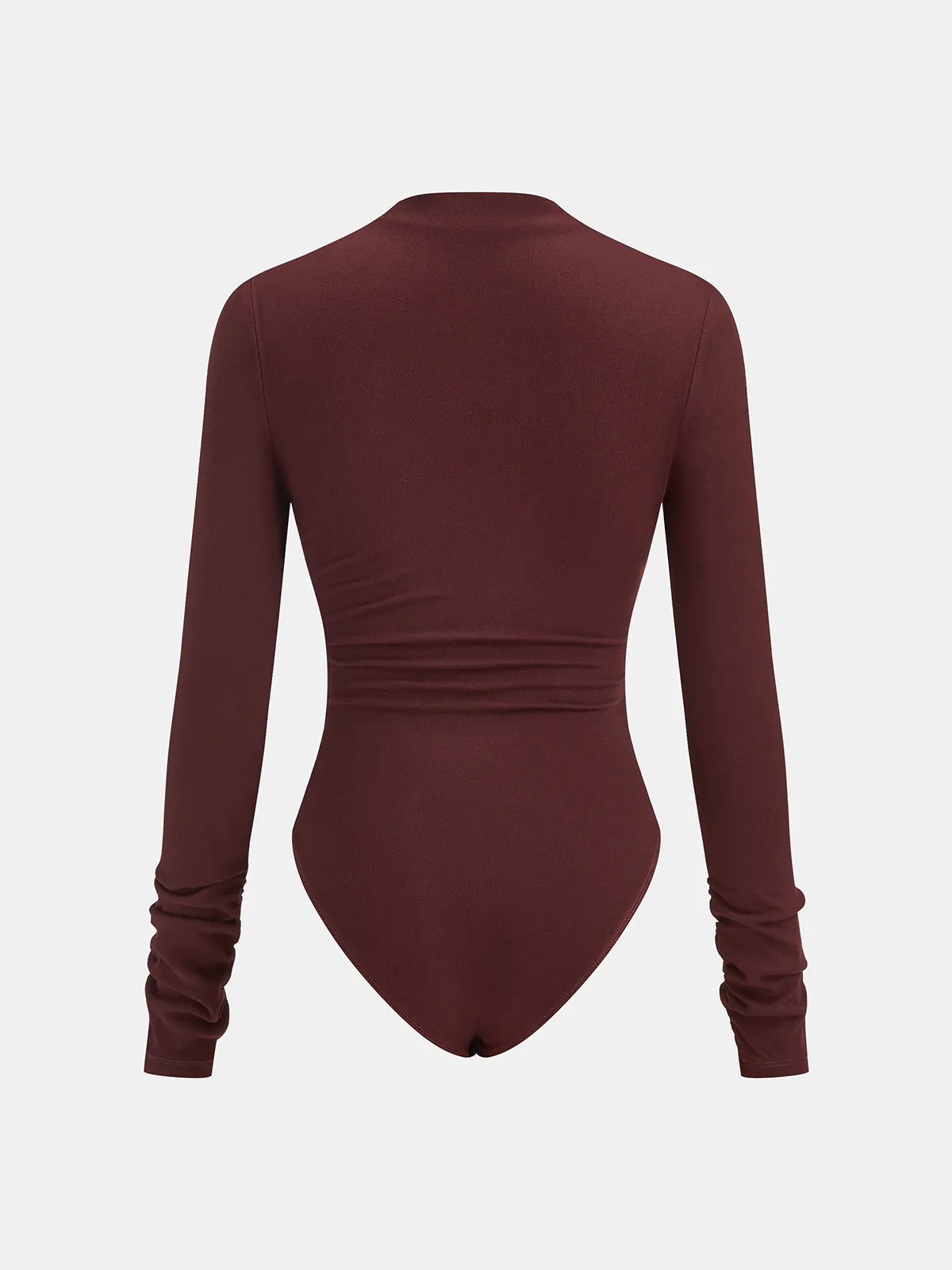 Ruched Cross-Front Long Sleeve Bodysuit sold by COMMENSE product image thumbnail 3
