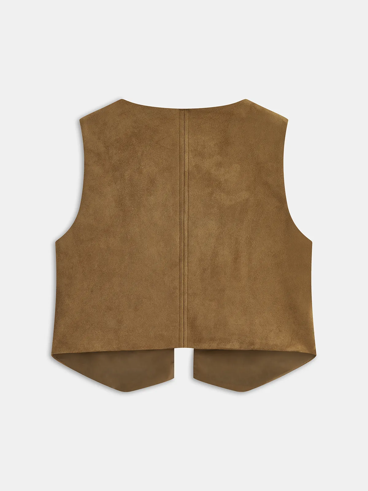 Suede Effect Embroidered Tie-Front Vest sold by COMMENSE product image thumbnail 2