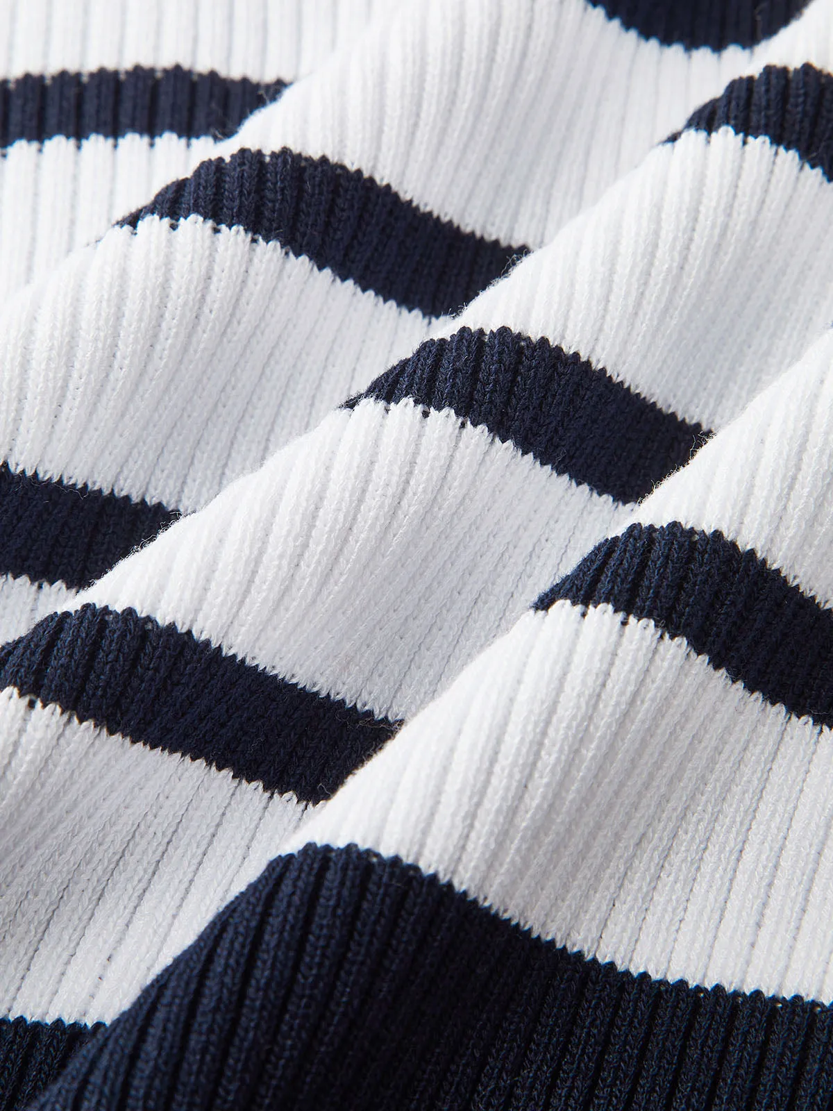 Striped Ribbed Knit Cardigan sold by COMMENSE product image thumbnail 3