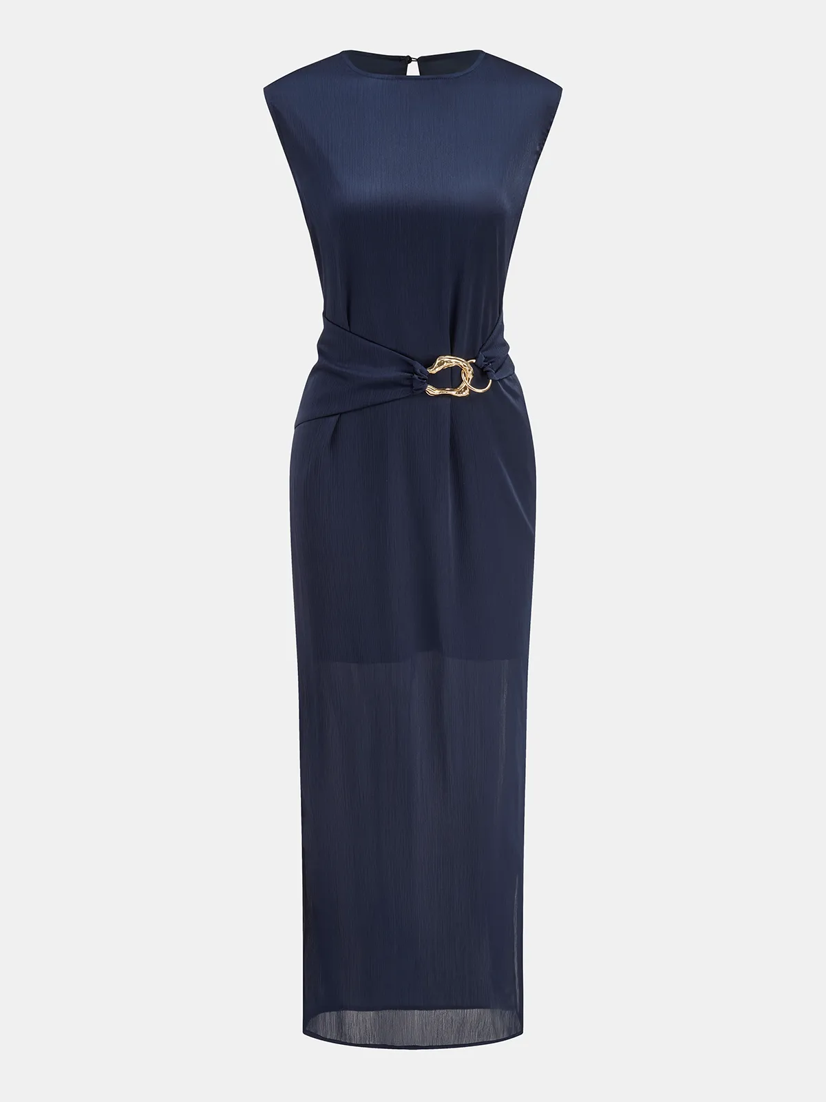 Belted Sleeveless Midi Dress sold by COMMENSE