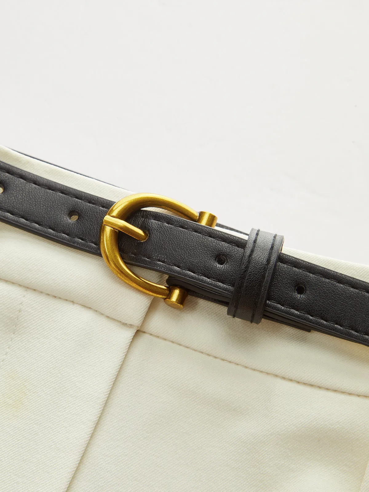 Belted Pleated Straight-Leg Pants sold by COMMENSE product image thumbnail 3