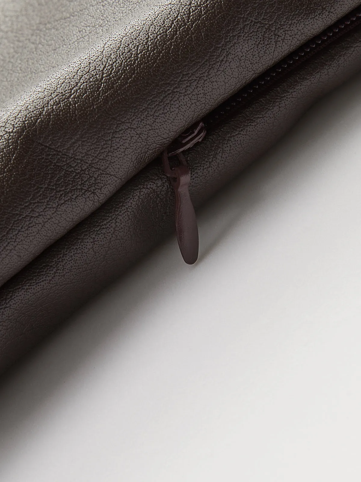 Seam Detail Faux Leather Flared Mini Skirt sold by COMMENSE product image thumbnail 4