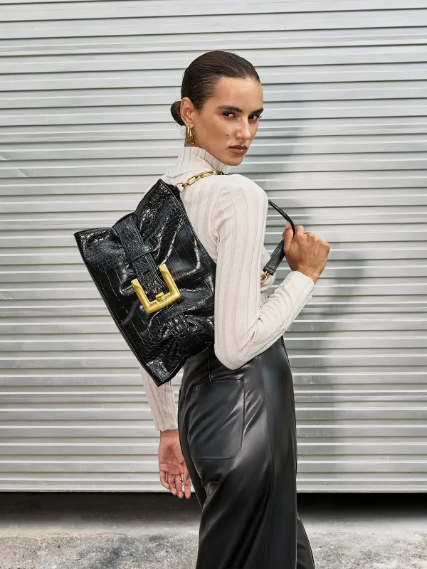 Belted Crocodile Patterned Tote Bag sold by COMMENSE