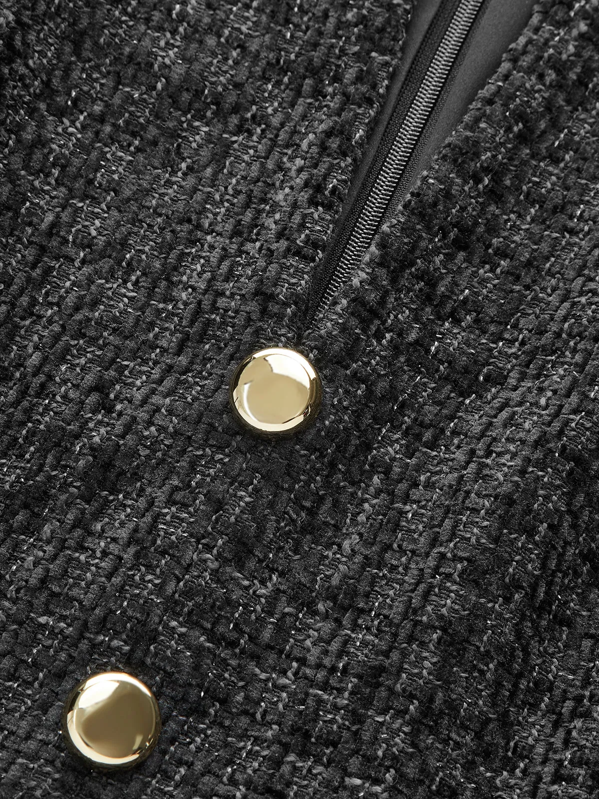 Metal Button Tweed Sleeveless Mini Dress sold by COMMENSE product image thumbnail 4