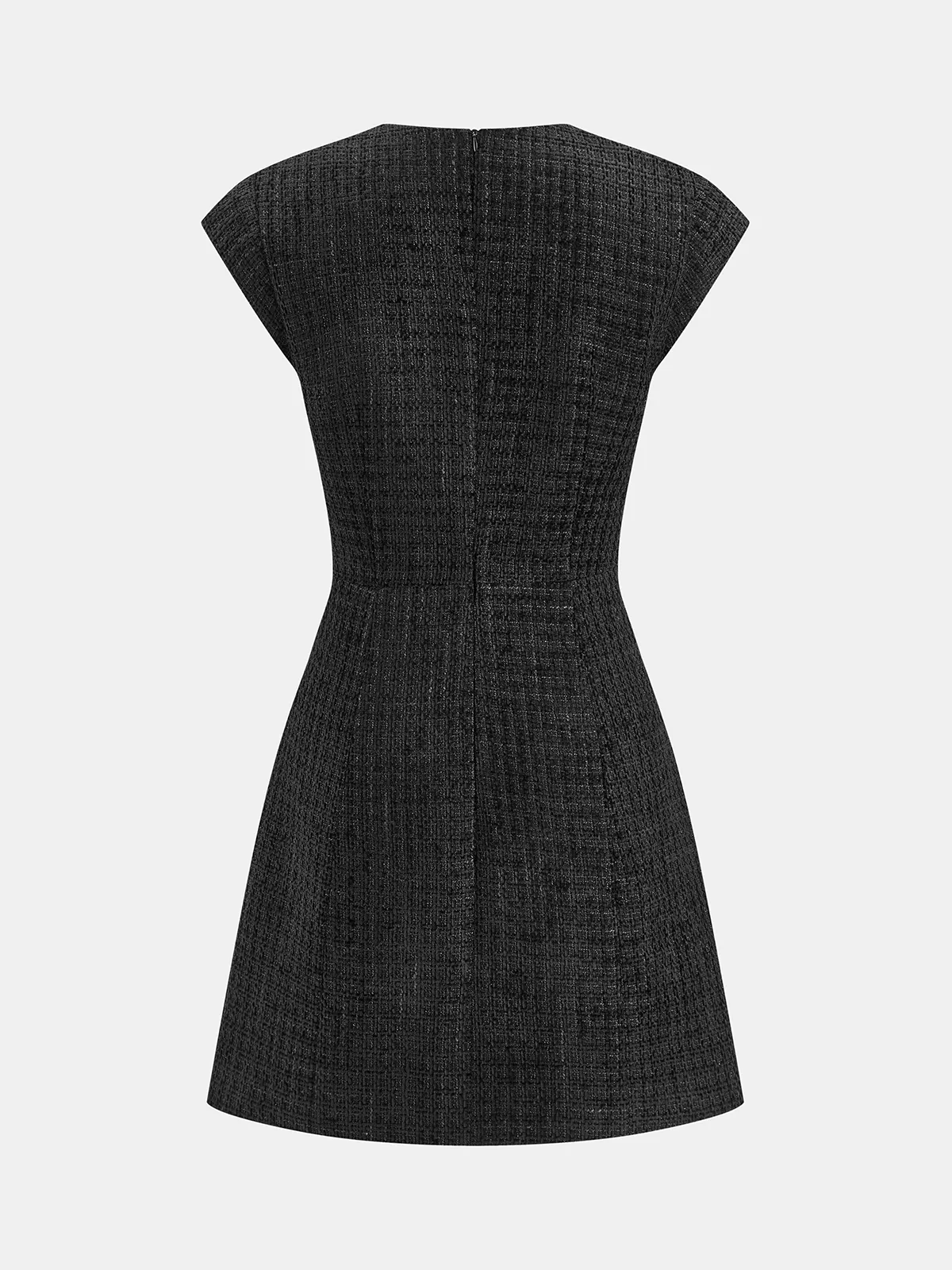 Metal Button Tweed Sleeveless Mini Dress sold by COMMENSE product image thumbnail 3