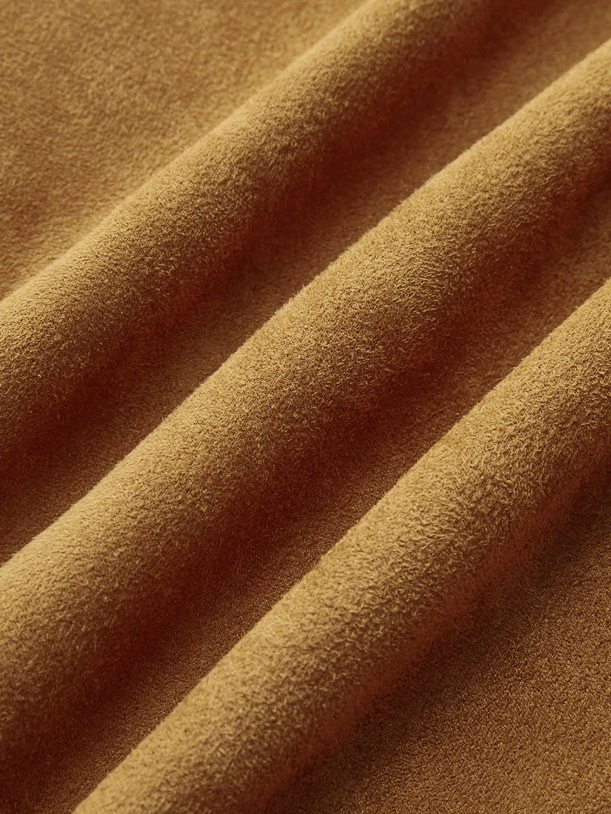 Metal Button Suede Effect Keyhole-Neck Mini Dress sold by COMMENSE product image thumbnail 4