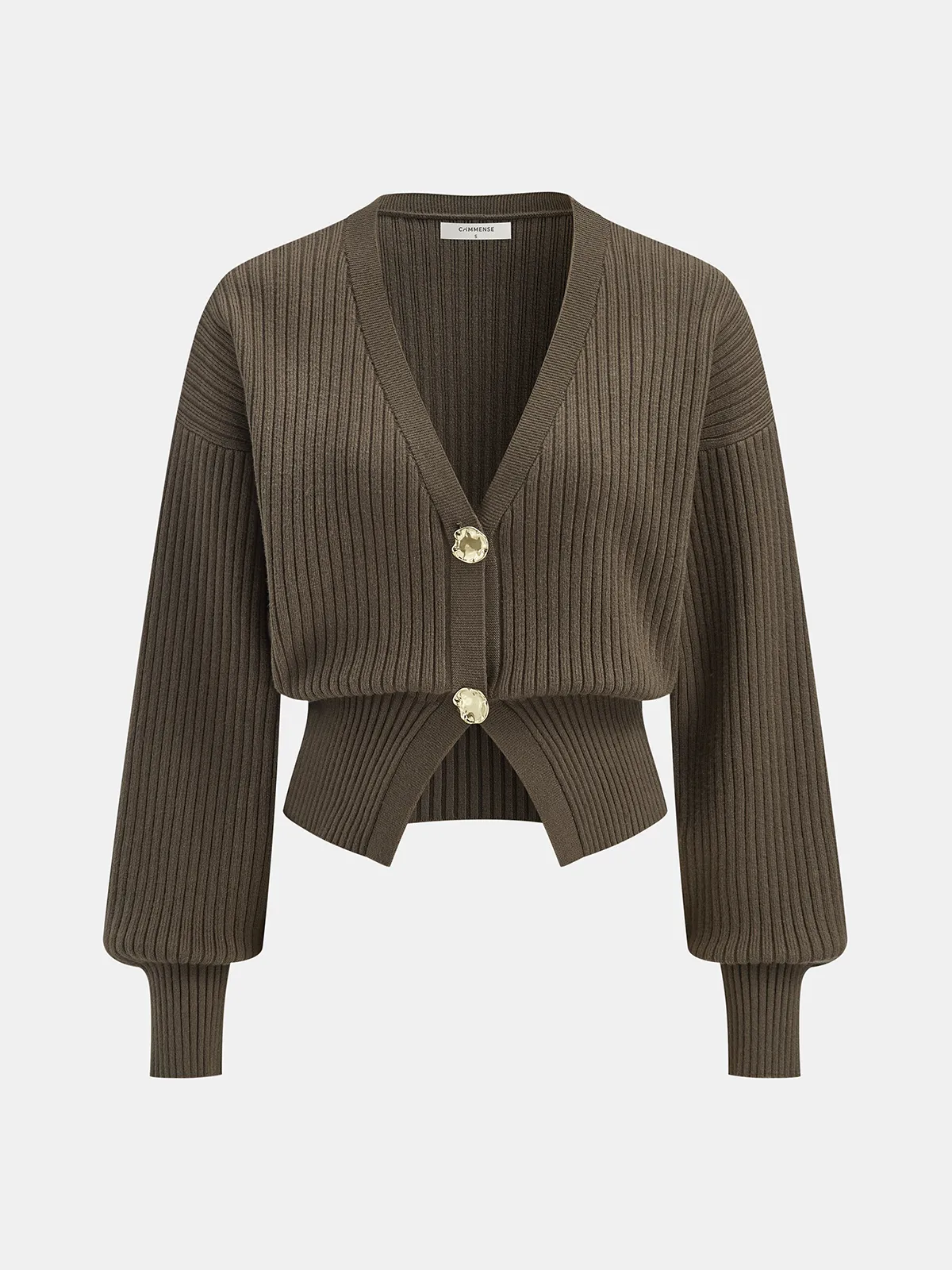 Metal Button Ribbed Cardigan sold by COMMENSE product image thumbnail 2