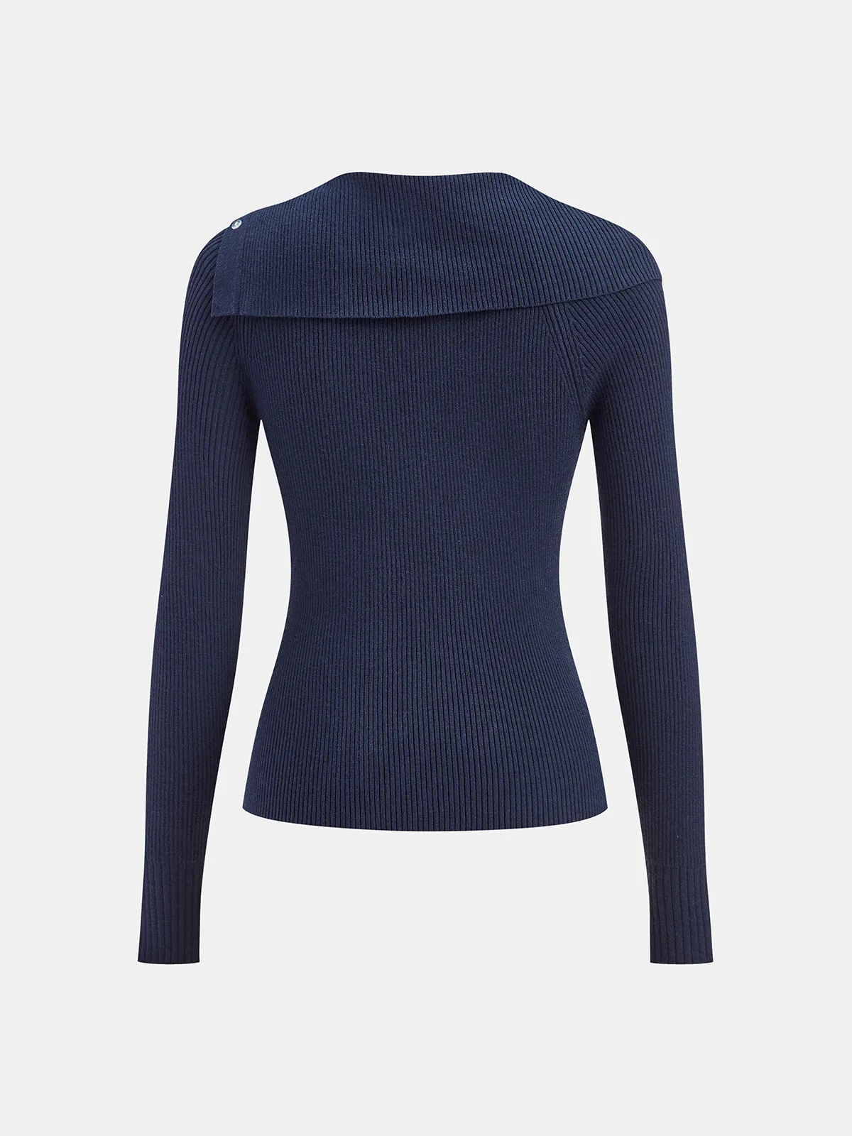 Asymmetric Lapel Button Front Knit Top sold by COMMENSE product image thumbnail 2