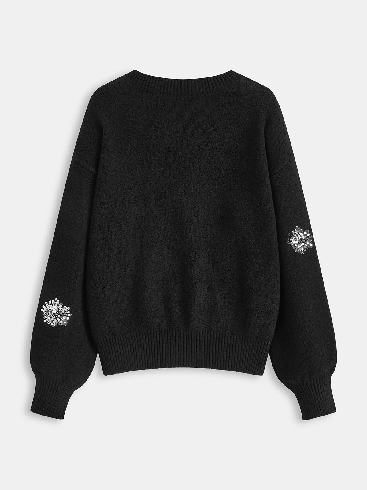 Sequin Floral & Pearl Accent Sweater sold by COMMENSE product image thumbnail 2