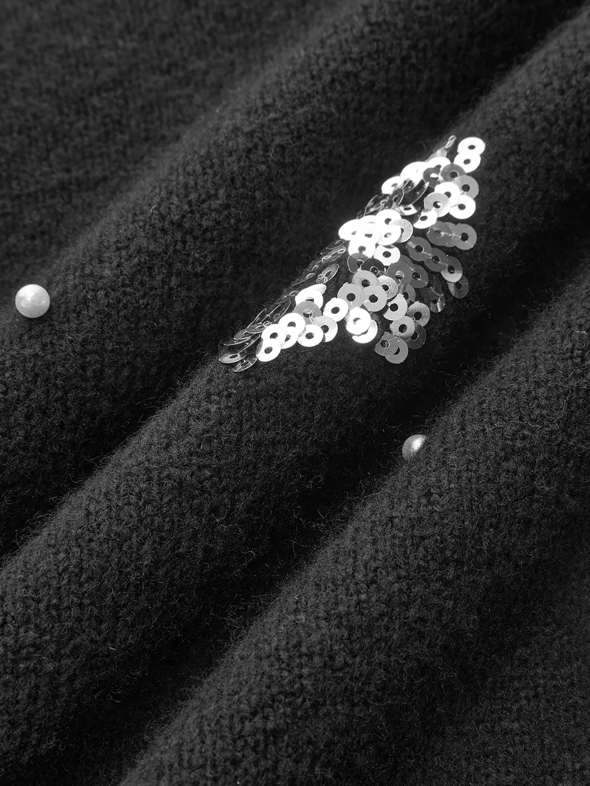 Sequin Floral & Pearl Accent Sweater sold by COMMENSE product image thumbnail 3