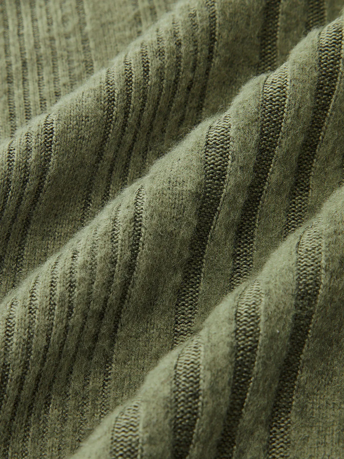 Flared Cuff Asymmetric Ribbed Knit Top sold by COMMENSE product image thumbnail 3