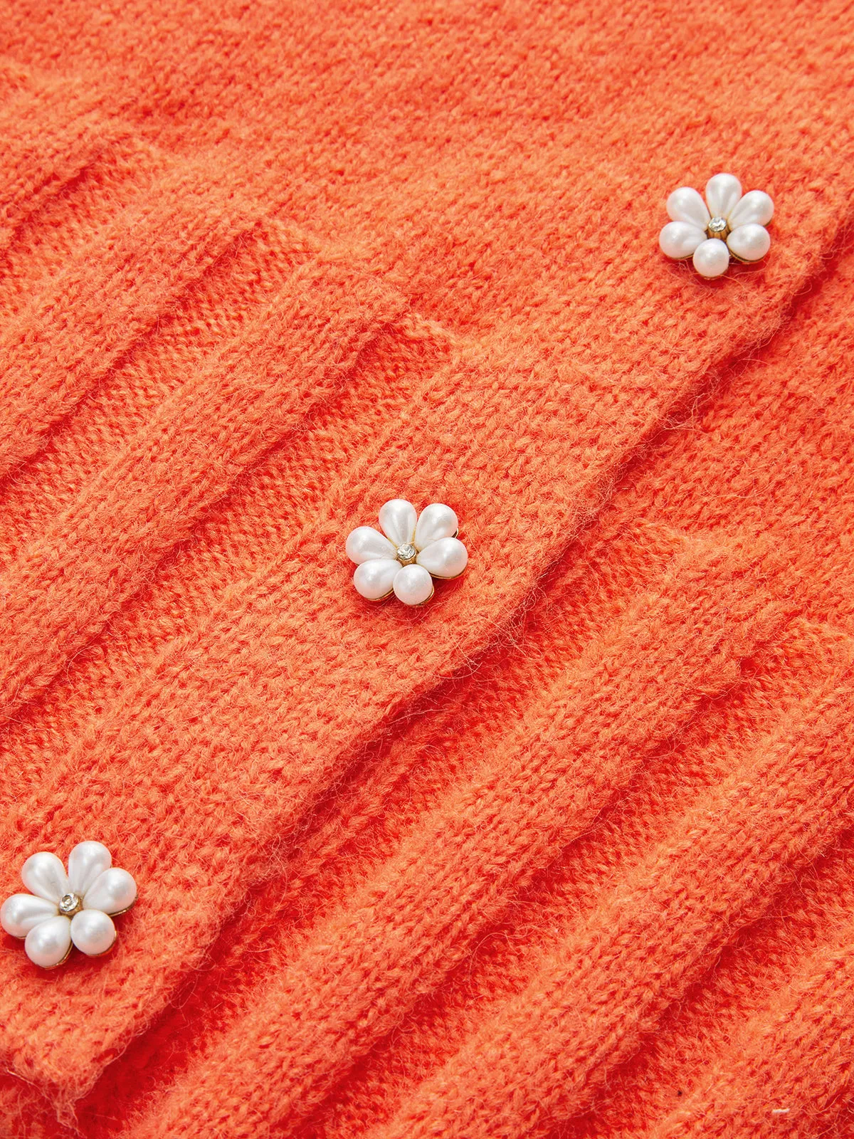 Floral Button Wool Blend Cardigan sold by COMMENSE product image thumbnail 4