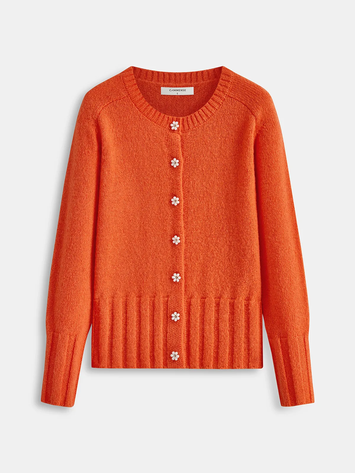 Floral Button Wool Blend Cardigan sold by COMMENSE