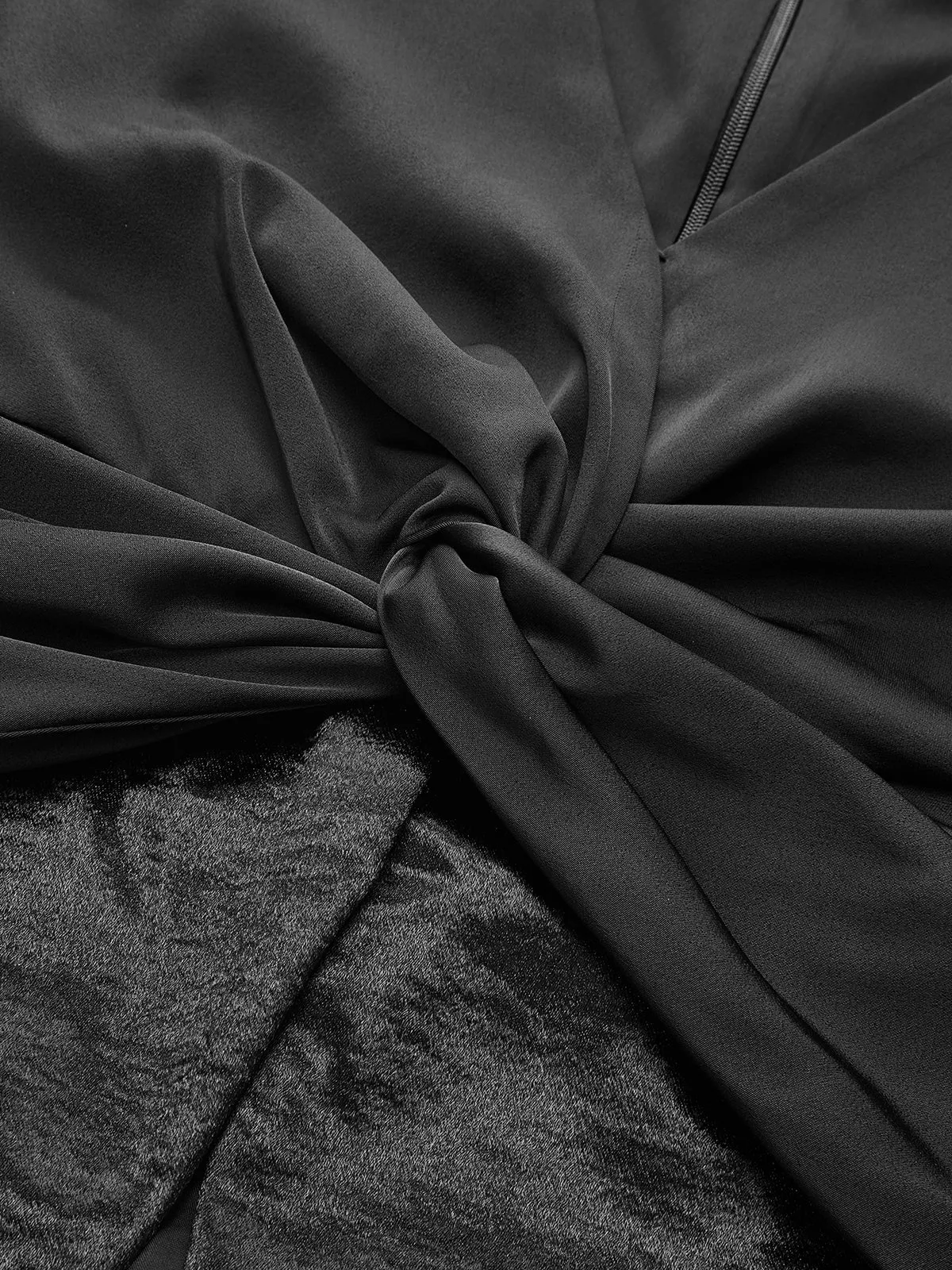 Satin Twisted Front Cropped Blouse sold by COMMENSE product image thumbnail 4
