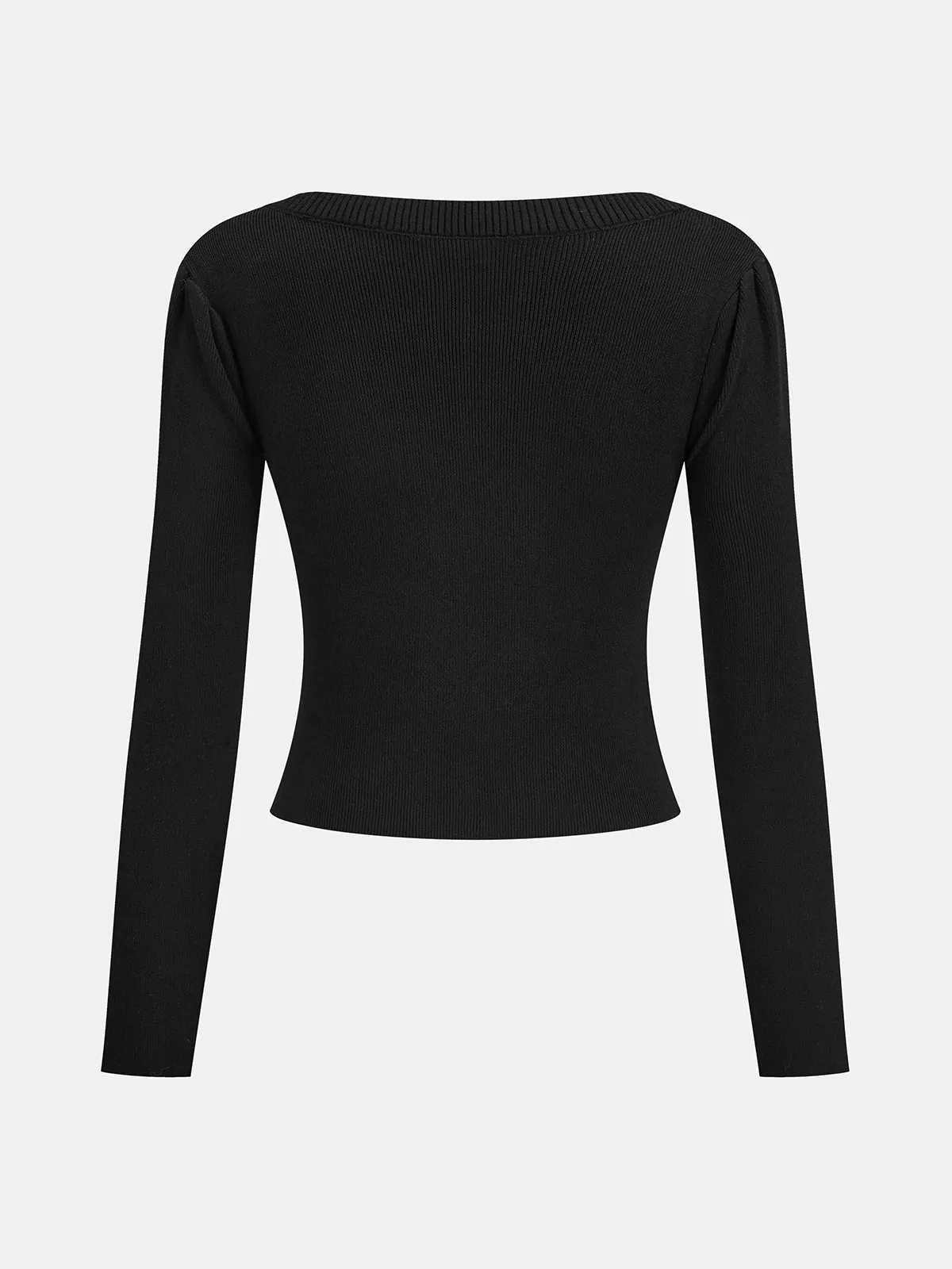 Color-Block Ruched Button Front Knit Top sold by COMMENSE product image thumbnail 2