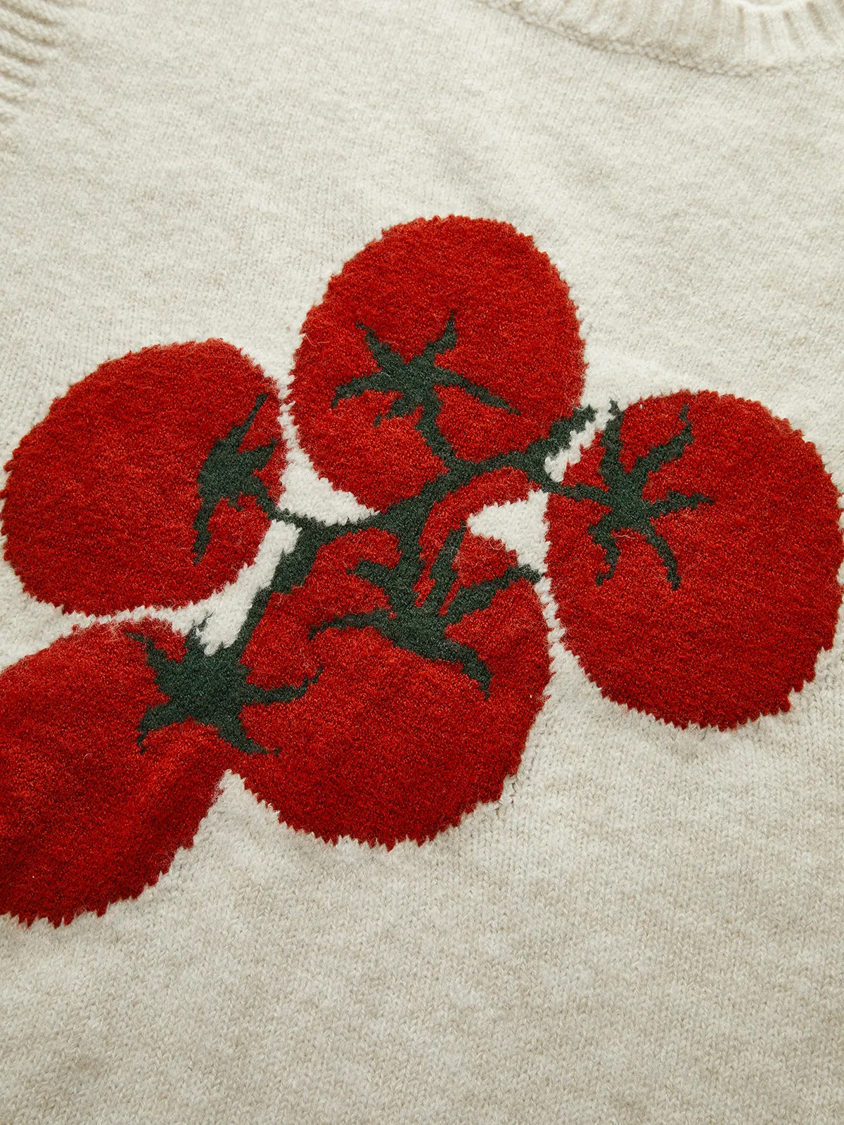 Tomato Patterned Wool Blend Knit Vest sold by COMMENSE product image thumbnail 2