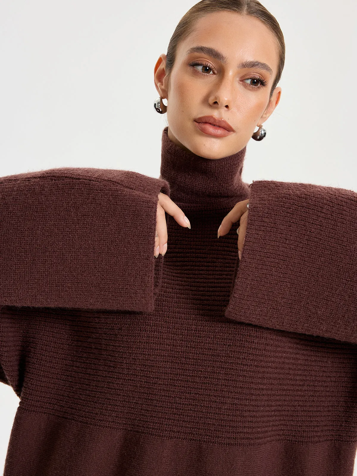 Turtleneck Knit Top and Maxi Skirt Set sold by COMMENSE product image thumbnail 4