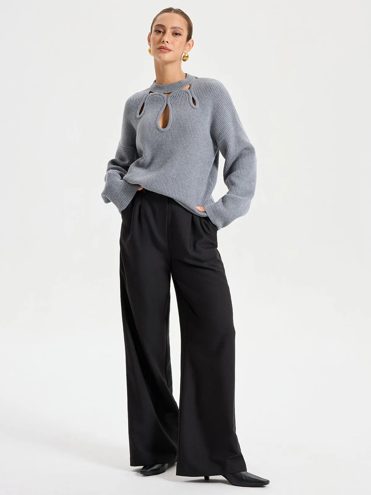 Cut-Out Knit Sweater sold by COMMENSE product image thumbnail 2