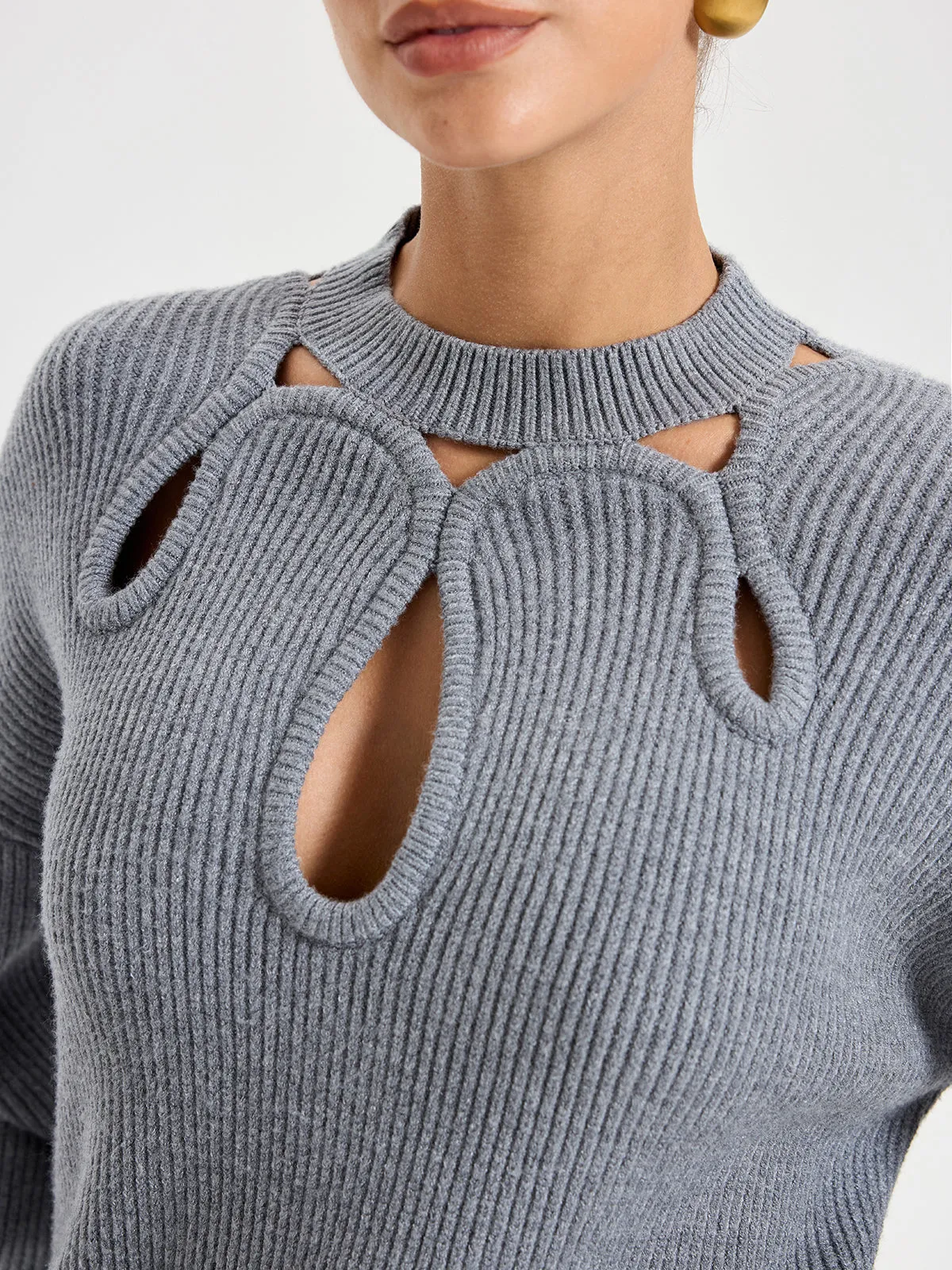 Cut-Out Knit Sweater sold by COMMENSE product image thumbnail 3