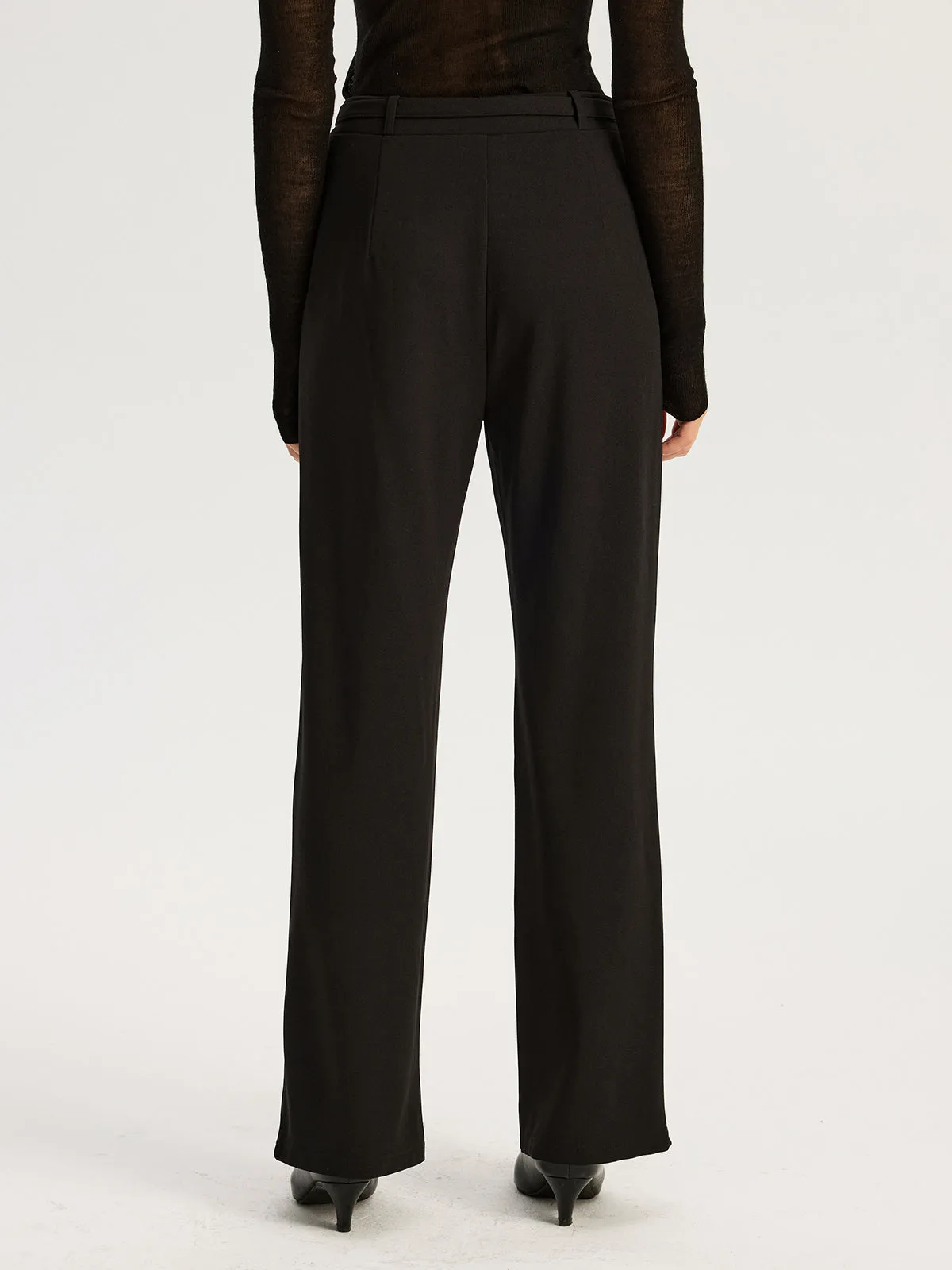 Straight-Leg Pants with Metal Chain Belt sold by COMMENSE product image thumbnail 4