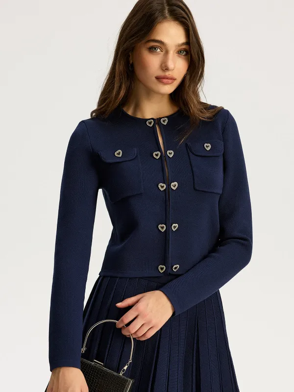 Heart Pair Button Cardigan sold by COMMENSE