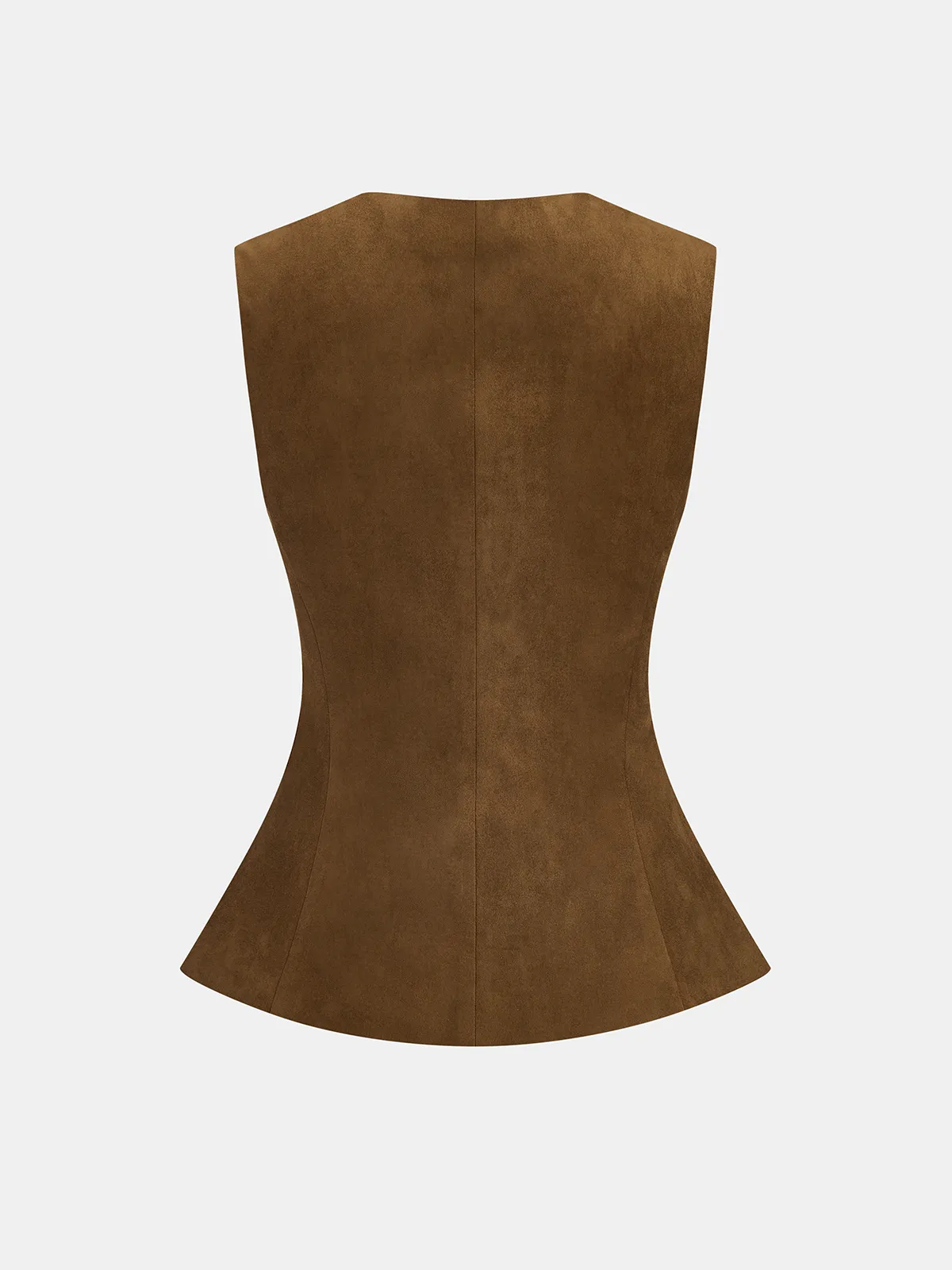 Metal Button Suede Effect Vest sold by COMMENSE product image thumbnail 2