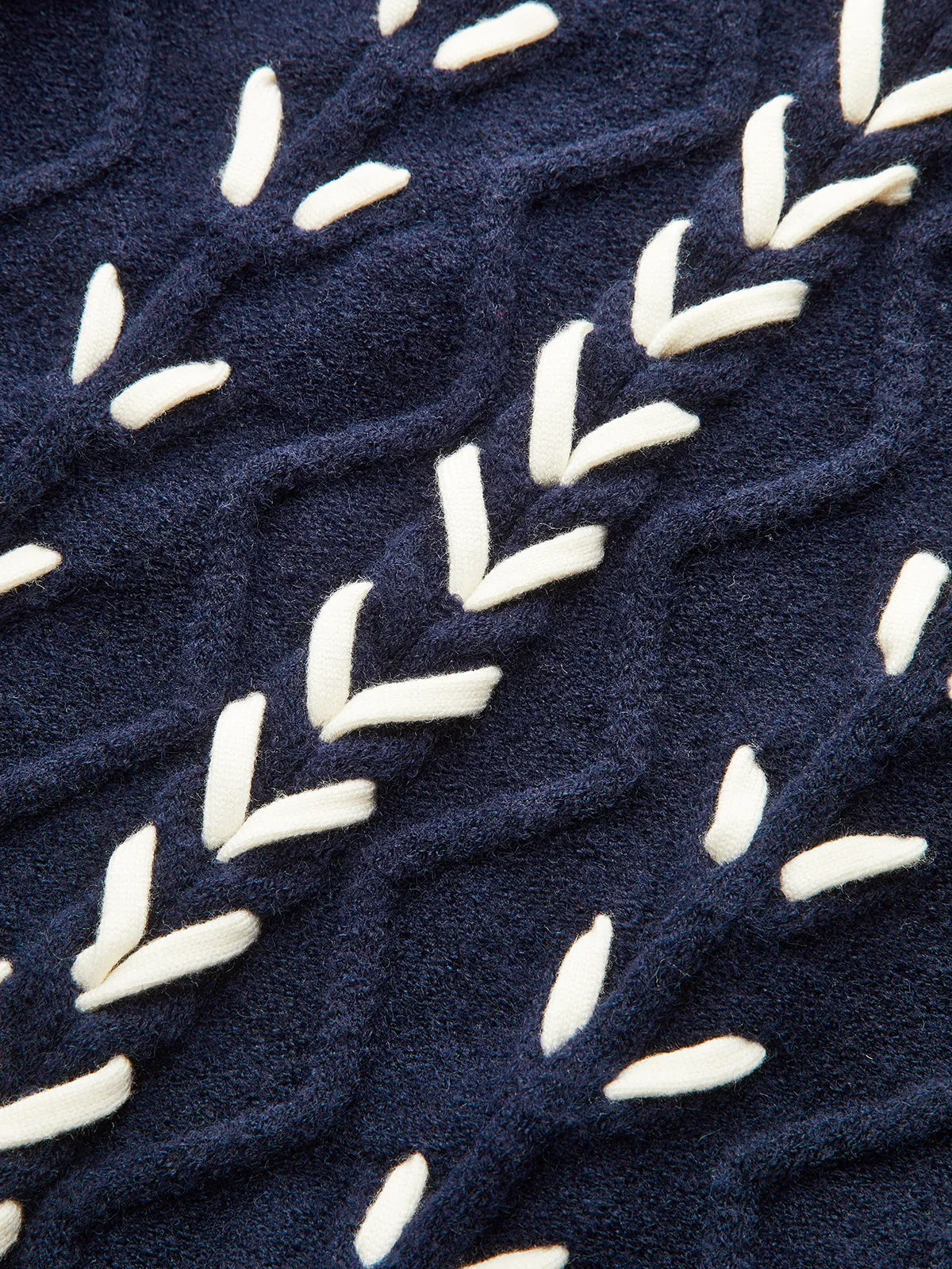 Contrast Stitched Cable Knit Top sold by COMMENSE product image thumbnail 3