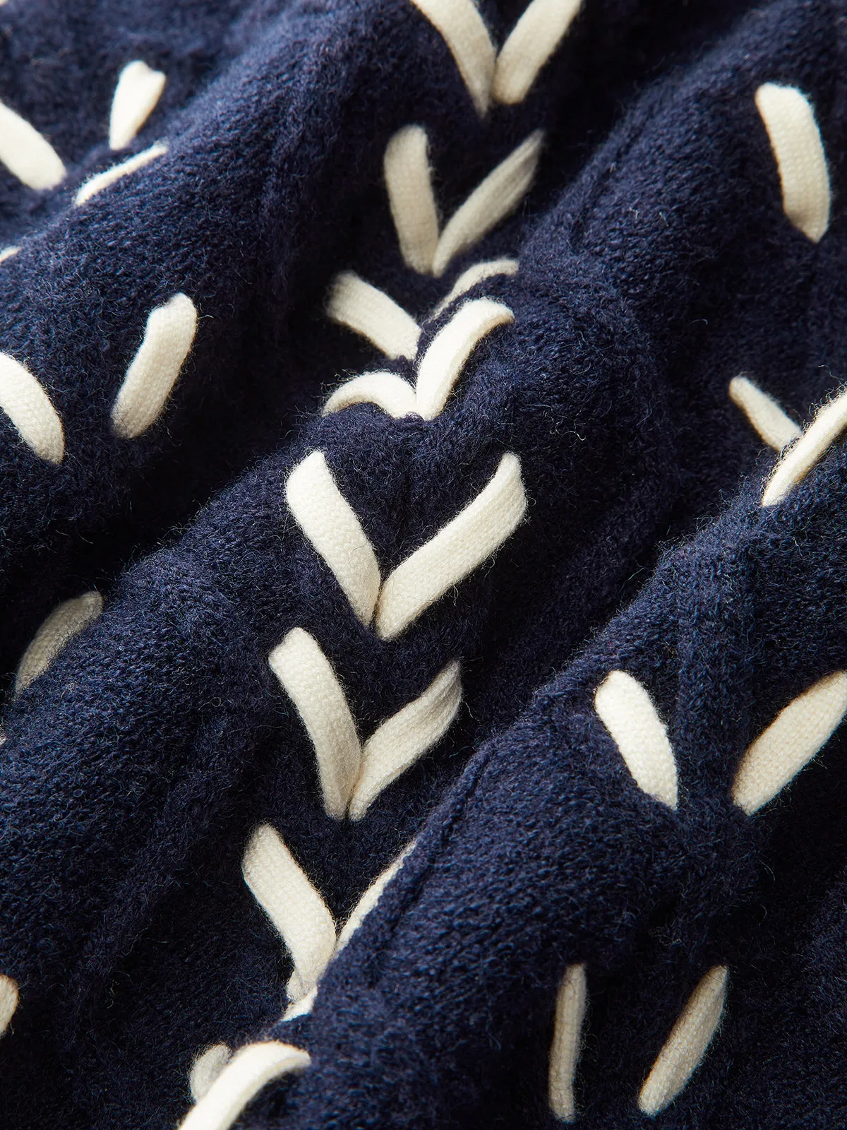 Contrast Stitched Cable Knit Top sold by COMMENSE product image thumbnail 4