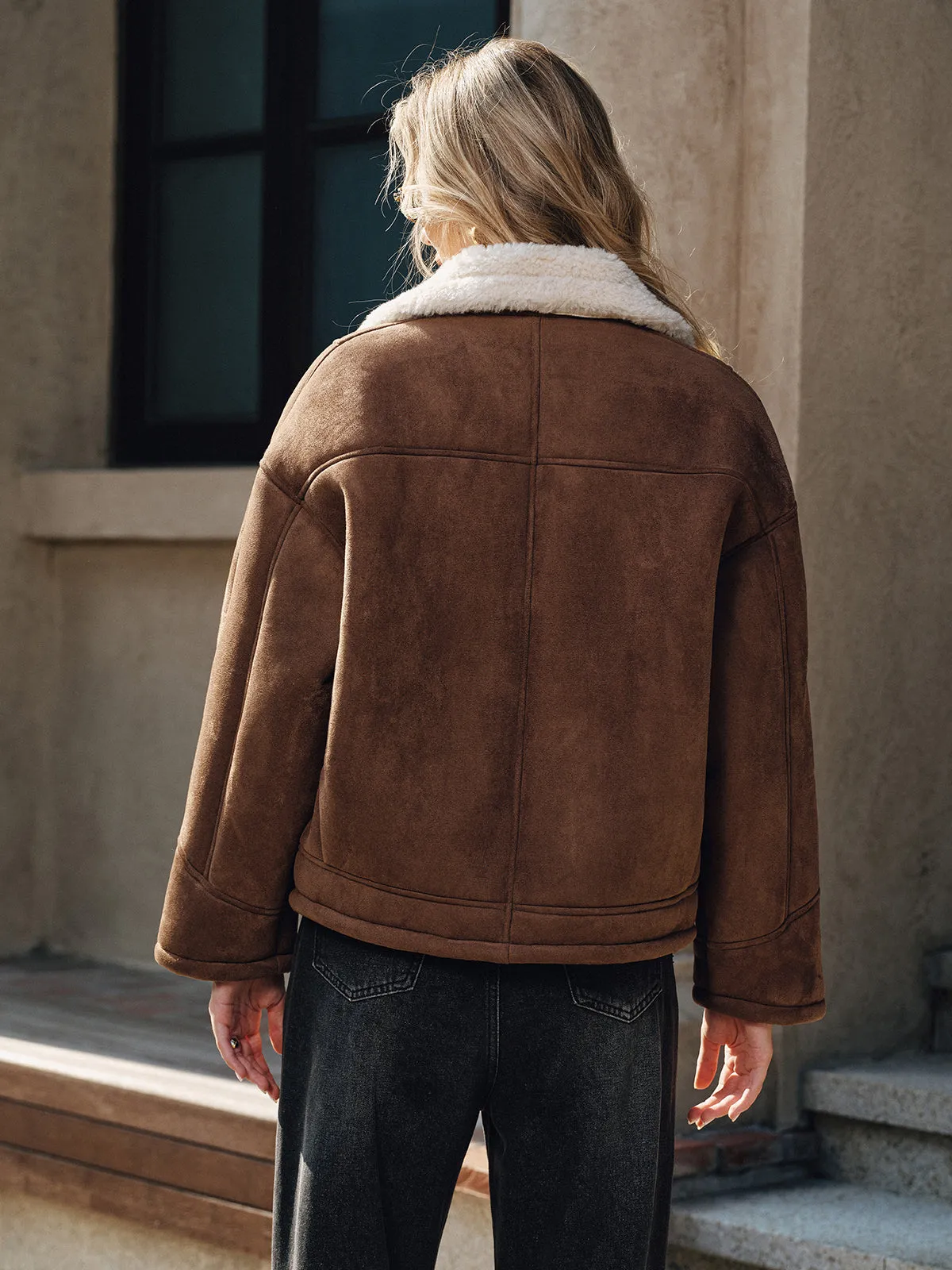 Fleece Lined Lapel Coat sold by COMMENSE product image thumbnail 5