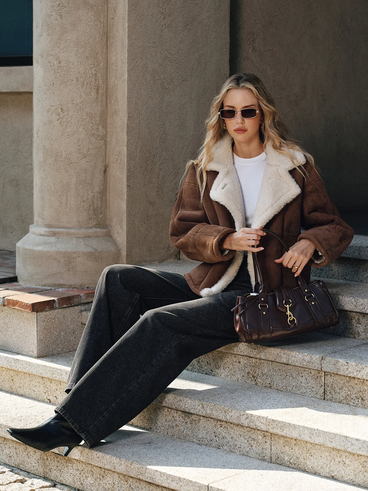 Fleece Lined Lapel Coat sold by COMMENSE product image thumbnail 2