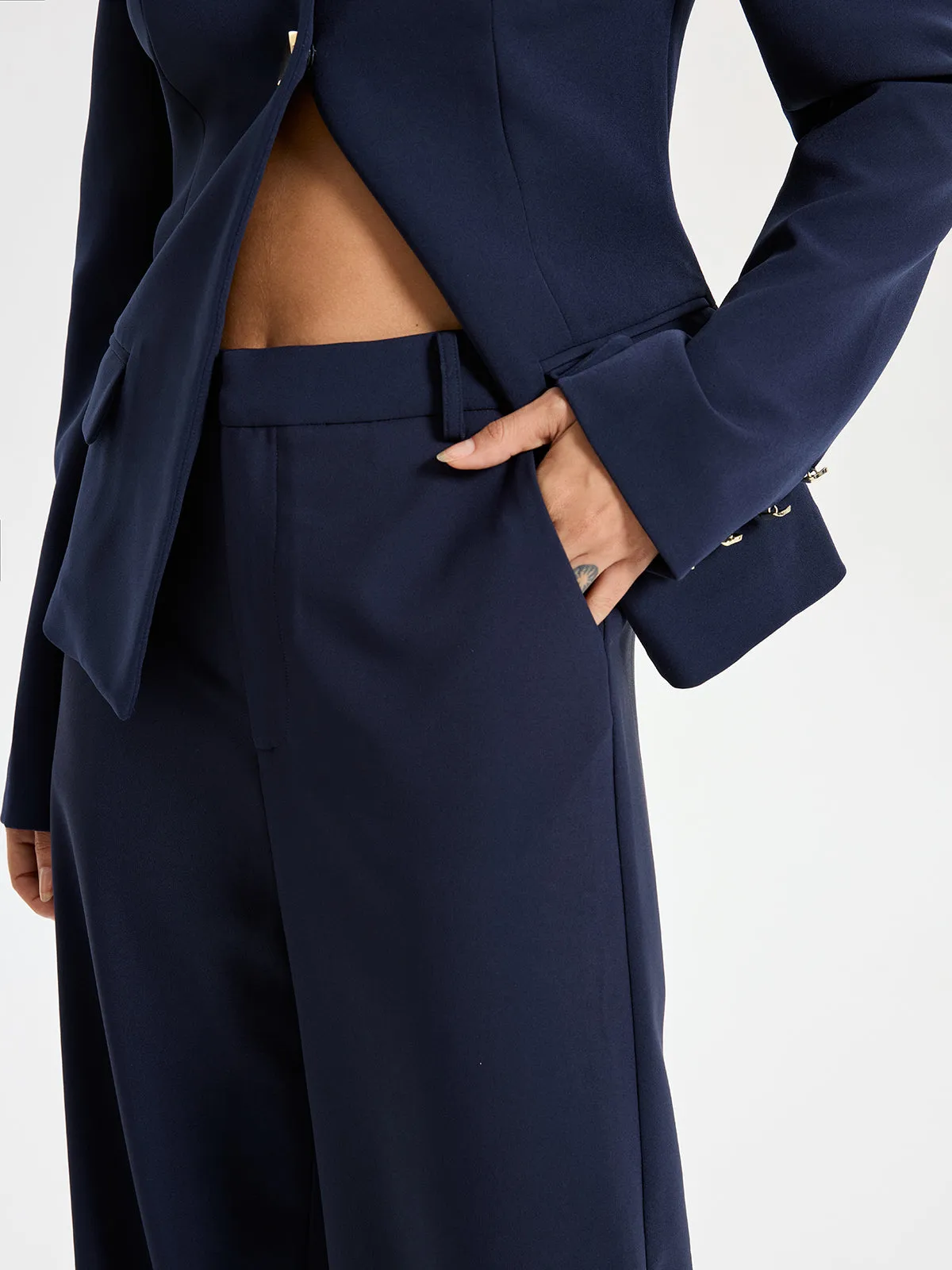 High-Waist Straight-Leg Pants sold by COMMENSE product image thumbnail 3