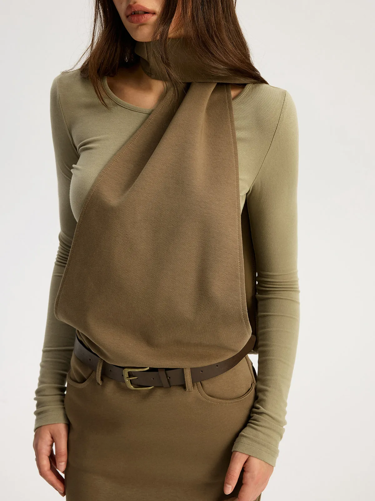 2 in 1 Long Sleeve Halter Neck Belted Maxi Dress sold by COMMENSE product image thumbnail 4