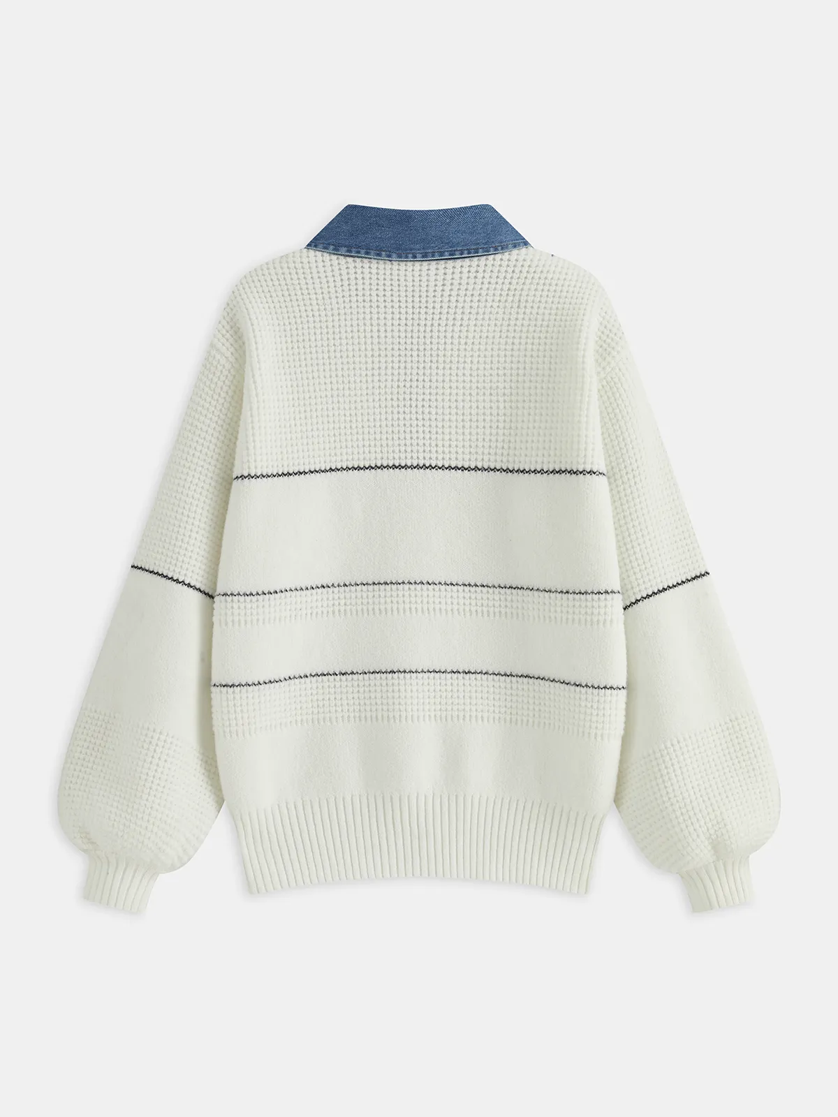 Denim Collar Striped Sweater sold by COMMENSE product image thumbnail 2